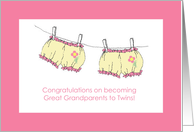 Congratulations Great Grandparents to Twins card