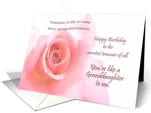 Like a Granddaughter Birthday Wishes pink rose card (813962)