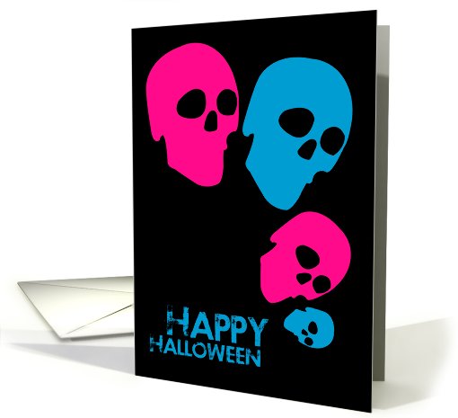 Happy Halloween, bright Skulls card (669202)