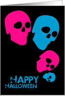 Happy Halloween, bright Skulls card