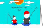 Father’s Day special moments. Man& boy fishing. card