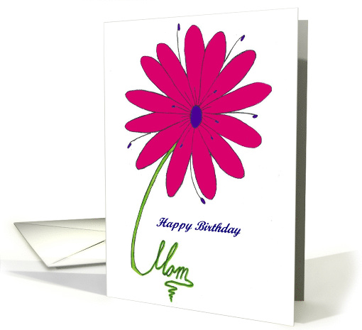 Happy Birthday Mom, Bright Flower card (687344)