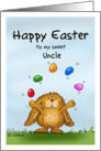 Happy Easter to my Uncle - Cute Bunny juggling with eggs card