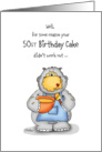 50th Birthday- Humorous Card with baking Hippo card
