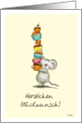 Herzlichen Glckwunsch - Deutsche Karte - Cute Mouse with cupcakes card