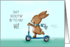 Just scootin’ by to say Hi! Bunny on scooter card