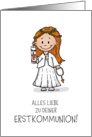 First Holy Communion for a Girl - Erstkommunion - German - Deutsch card