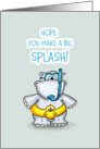 Hope you make a big splash - Cute Hippo in Diving Outfit card