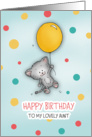 Happy Birthday to my lovely aunt! Cute Cat floating by with balloon! card