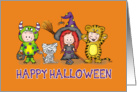 Happy Halloween - Cute Kids all dressed up in costumes card