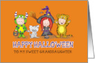 Happy Halloween Granddaughter - Cute Kids all dressed up in costumes card
