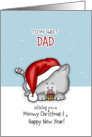 Wishing you a meowy Christmas - Holiday Card for Dad card