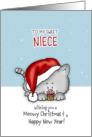 Wishing you a meowy Christmas - Cat Holiday Card for sweet niece card