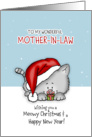 Wishing you a meowy Christmas - Cat Holiday Card for mother-in-law card