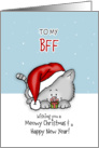 Wishing you a meowy Christmas - Cat Holiday Card for best friend card