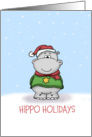Hippo Holidays - Holiday Card with Hippopotamus card