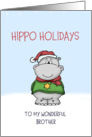 Hippo Holidays to my wonderful Brother card