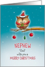 Nephew - Owl wish you Merry Christmas card
