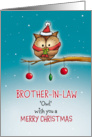 Brother-in-law - Owl wish you Merry Christmas card