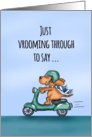 Dog on Scooter - Funny Birthday Card for dog lover card