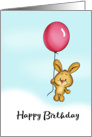 Happy Birthday card with a bunny and Balloon card