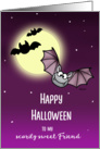 Happy Halloween Greetingcard for friend with bats card