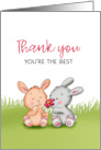 You’re the Best Thank You Card with Bunnies card
