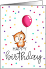 Happy Birthday Cute Owl with Balloon card