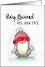Friend Miss You Card With Penguin card