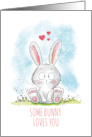 Some Bunny Loves You - Cute Bunny With Hearts card