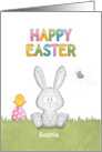 Happy Easter - Bunny And Little Chick card