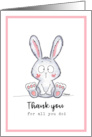 Thank You For All You Do - Cute Bunny Thank You Card