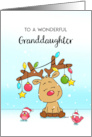 Merry Christmas to Granddaughter Little Reindeer card