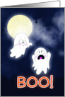 Full Moon Happy Halloween Ghost Boo card