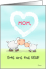 Mom You Are the Best Cute Sheep on the Pasture With a Cloud Heart card