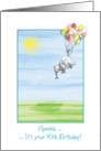 Happy 40th Birthday, Flying with Balloons Elephant!! card