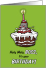 Funny Birthday Card for Boss - Holy Moly Boss, Mole Birthday, card