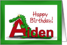 Happy Birthday Aiden!, Childrens Cute, Whimsical Card with Ali card