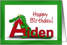 Happy Birthday Aiden!, Childrens Cute, Whimsical Card with Ali card