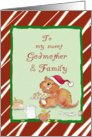Merry Christmas to Godmother and Family, Cute Baking Squirrel card