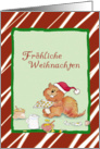 Merry Christmas German - Frhliche Weihnachten, cute baking squirrel card