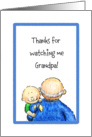 Thank You for Watching Me, Grandpa, Cartoon Grandpa is carrying a baby card