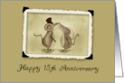 Happy 15th Anniversary - Kissing Mice card