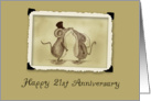 Happy 21stAnniversary - Kissing Mice card