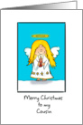 Merry Christmas to my Cousin Angel Blank card