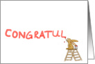 Congratulations from Rabbit painted on the wall card