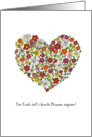 Blumen-Herz mit deutschem Text zur Hochzeit card