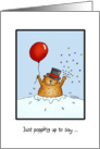 Groundhog Day - Groundhog with Balloon with Hat and Confetti card