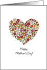 Mother’s Day, Colorful Flowers in a Heart card