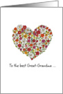 Great-Grandma - Mother’s Day, Colorful Flowers in a Heart card